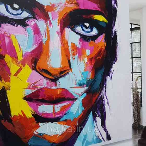 Фотообои  водостойкие Bali painting абстракция разные цвета лицо женщины Киев