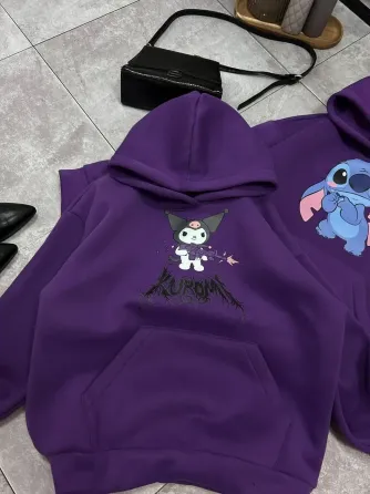 Жіноче затишне тепле худі оверсайз з милим принтом тринитка Тедді + тринитка з начосом пеньє Одеса