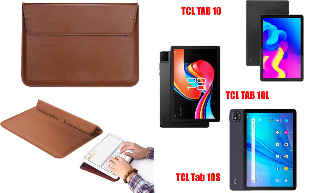 Чохол-конверт VitoCase для TCL TAB 10, TAB 10L, Tab 10S, з функцією підставки для планшета Коричневий Київ - фото 1