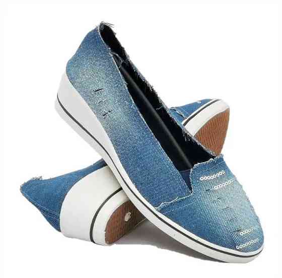 . Жіночі Мокасини Балетки на Танкетці Блакитні Джинсові Сині (розміри: 36,37,38,39,40) Дніпро