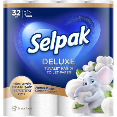 Туалетная бумага Selpak Deluxe 3 слоя 32 рулона (8690530044753) Винница - изображение 1