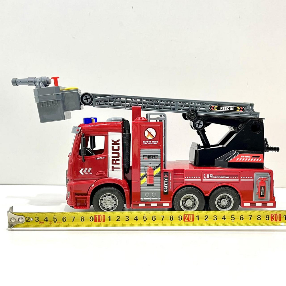 Спецтехніка Пожежна машина звук підсвічування механічний розбризкувач води кран рухомі деталі інерція Червоний (ZH 812-6) Чернигов - изображение 4