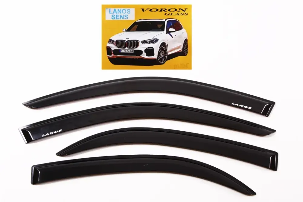 Ветровики на двери Lanos Voron самоклеющ. (4 шт.) Винница - изображение 1