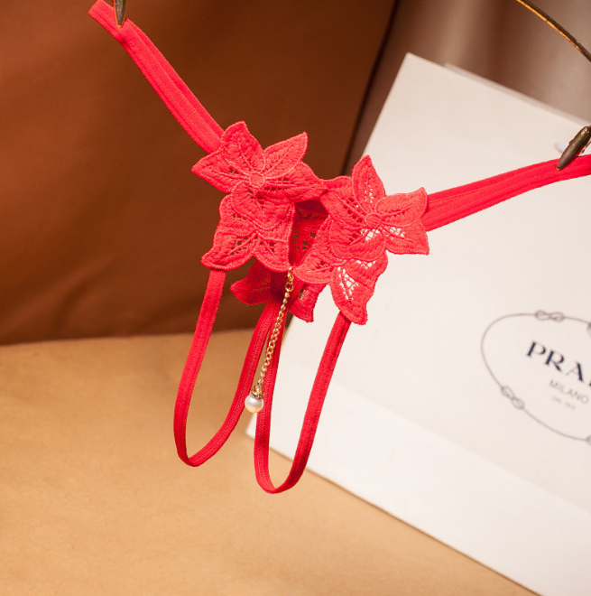 Труси з намистинкою жіночі сексуальні 42 червоний Київ - фото 1