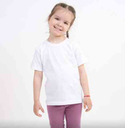 Детская футболка однотонная классическая белый 104 Киев