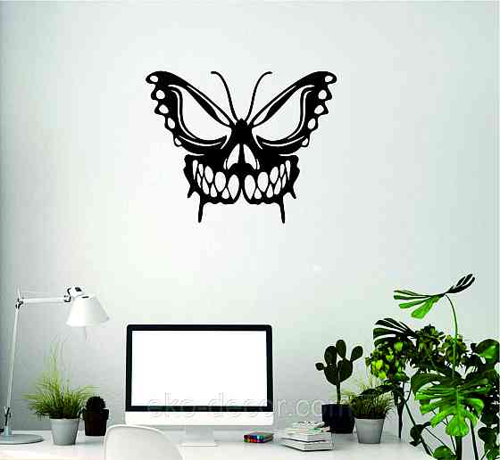 Декоративне настінне 3D Панно «Череп», Декор на стіну з об'ємом 90*72 см, Чорний Київ