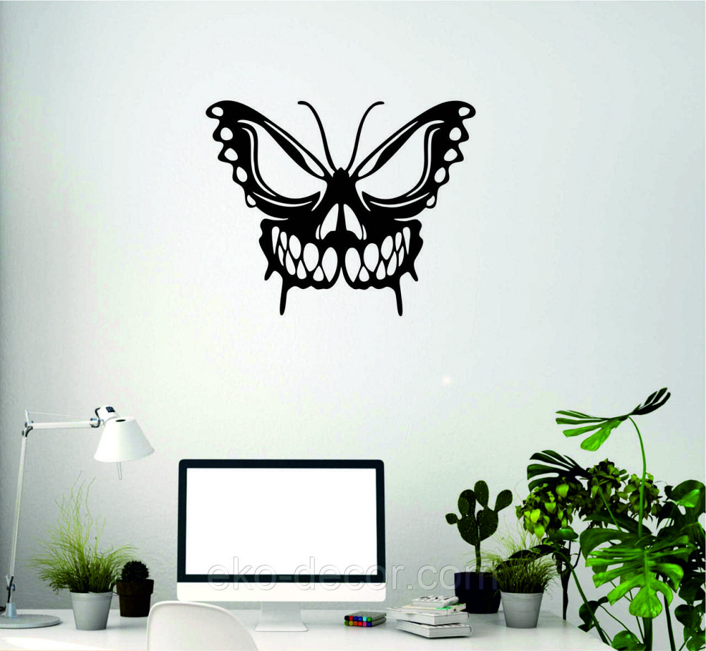 Декоративне настінне 3D Панно «Череп», Декор на стіну з об'ємом 90*72 см, Чорний Київ - фото 4