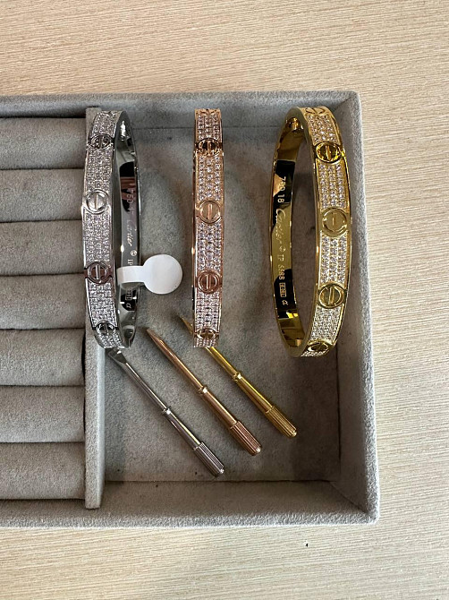 Браслет от Cartier с отверткой в мелким цирконием лимонный, розовый или серебро / Картье браслет отвертка Одесса - изображение 5