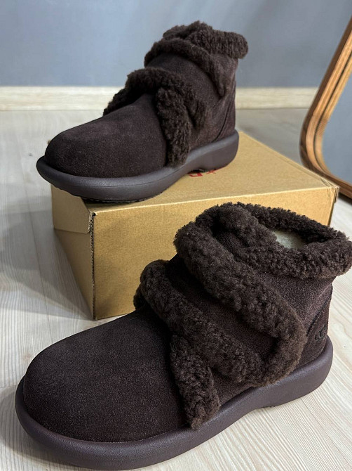 Черевики жіночі Hengji 13-6 уггі замшеві на хутрі з опушкою коричневі, 38, 24 см Київ - фото 1