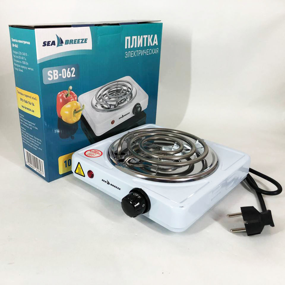 Електрична плита для приготування їжі Sea Breeze SB-062 1000 Вт, Портативна переносна плита CU-83 Івано-Франківськ - фото 6
