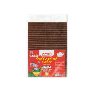 Кольоровий картон Maxi A4 Гофрокартон металізований 21х29,7 см коричневий (MX61910) Вінниця - фото 1
