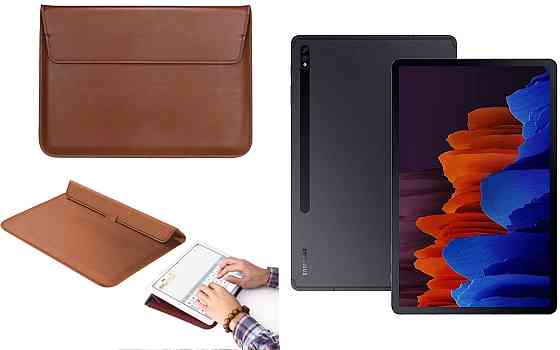 Чохол-конверт VitoCase для Samsung Galaxy Tab S7 Plus T975, з функцією підставки для планшета Коричневий Київ