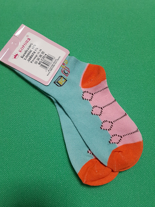 Шкарпетки дитячі з принтом - 31-36 розмір, по устілці 17-22см, бамбук 80%, бавовна 15%, лайкра 5% Київ - фото 1