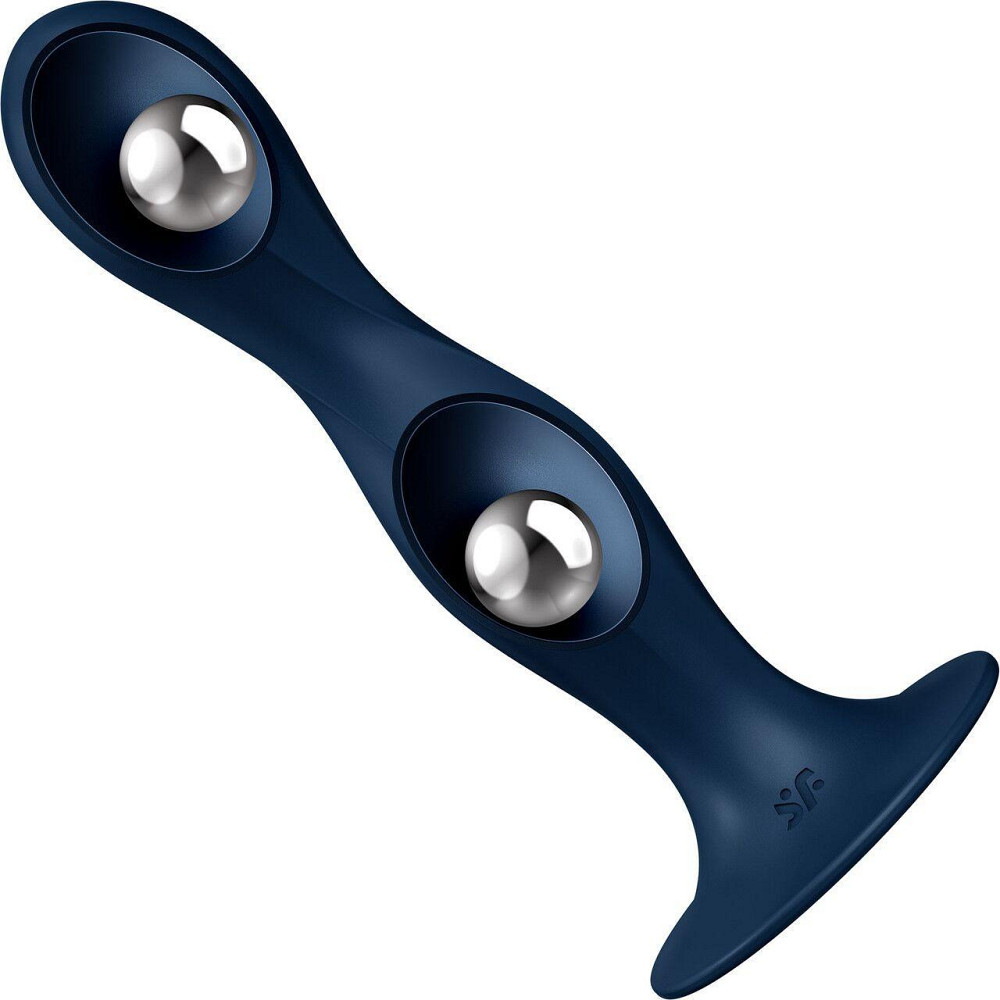 Дилдо Satisfyer Double Ball-R Dark Blue, унісекс, рухомі кульки всередині, на присосці Sex Aura Київ - фото 3