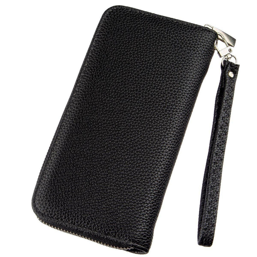 Гаманець жіночий на одну блискавку з екокожі флотар KIVI 19014 Чорний Київ - фото 4