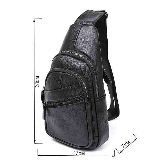 Стильная кожаная мужская сумка через плечо Vintage 20672 Черный Киев