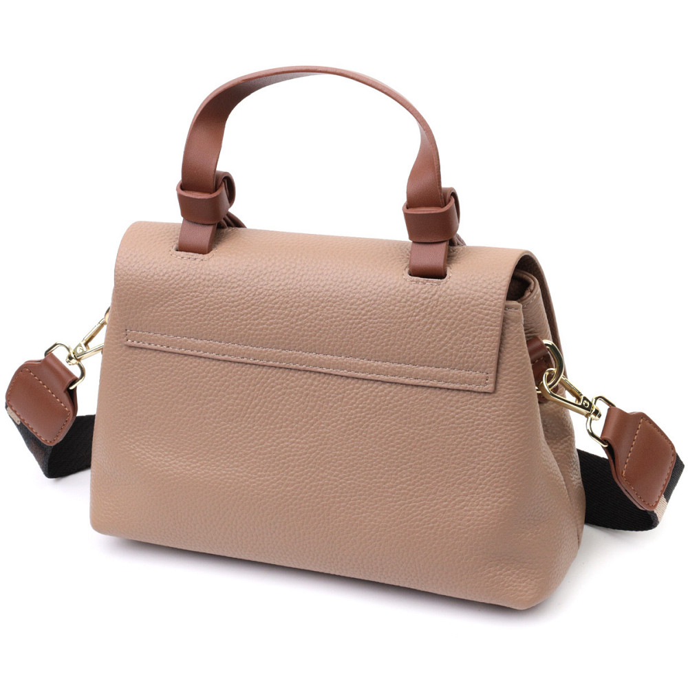 Ділова сумка для жінок з короткою ручкою з натуральної шкіри Vintage 22668 Коричнева Київ - фото 2