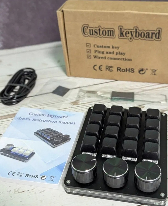 Программируемая мини клавиатура с RGB подсветкой (16 клавиш 3 энкодера) Харьков - изображение 2