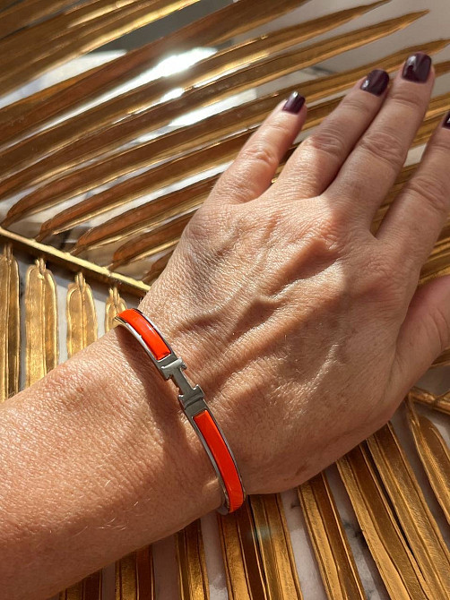 Браслет Hermes емаль / покриття золото 18К Одеса - фото 1