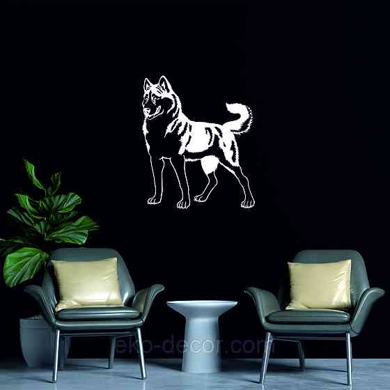 Декоративне настінне Панно «Хаска», Декор на стіну 90*76 см, Білий Київ