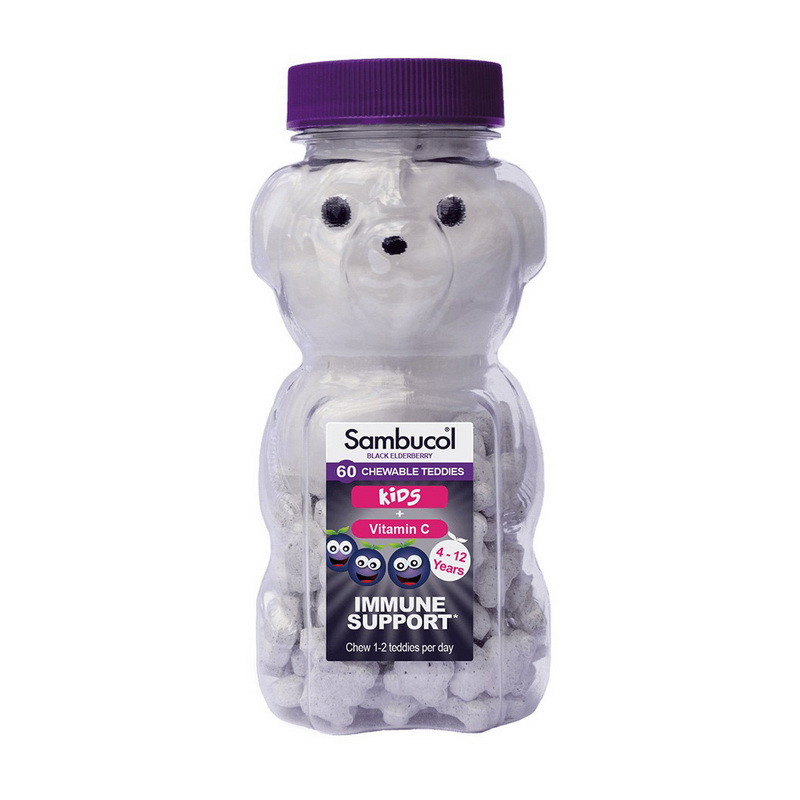 Black Elderberry Chewable Teddies For Kids + Vitamin C (60 chew teddies) Луцк - изображение 1