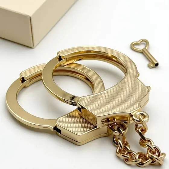 Наручники металеві DS Fetish, золоті Sex Aura Київ