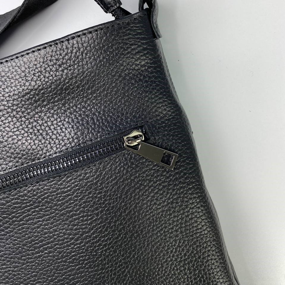 Мужская сумка через плечо из натуральной кожи вместительная планшетка, чернаяMasterSem Киев - изображение 4