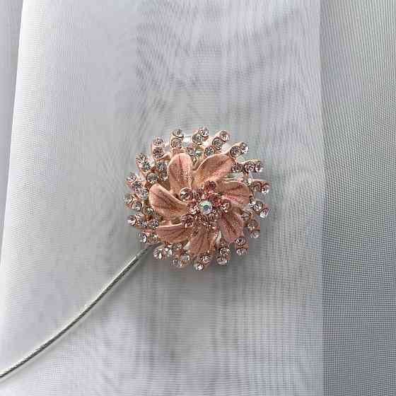 Магніти для штор та гардин "Flowers" набір 2 шт Персиковий (81-217) Київ