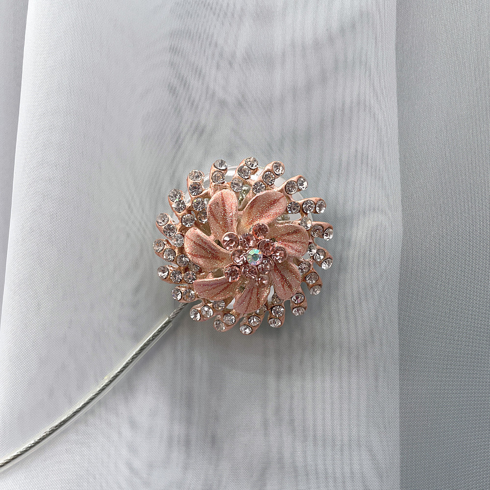 Магніти для штор та гардин "Flowers" набір 2 шт Персиковий (81-217) Київ - фото 2