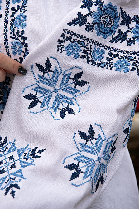 Вышиванка женская льняная, белая топ Киев - изображение 4