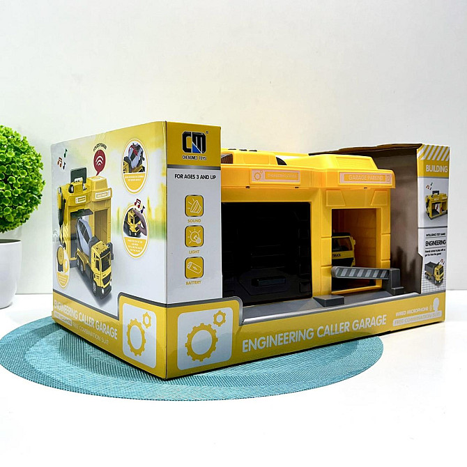 Гараж з машинкою Chengmei Toys Бетонозмішувач з світловими та звуковими ефектами Жовтий (CLM-553) Чернигов - изображение 3