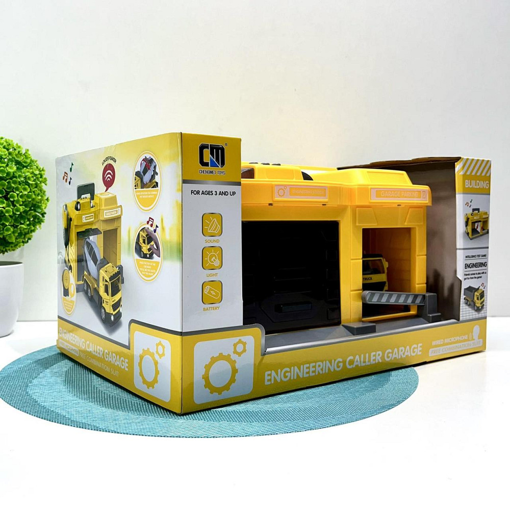 Гараж з машинкою Chengmei Toys Бетонозмішувач з світловими та звуковими ефектами Жовтий (CLM-553) Чернігів - фото 3