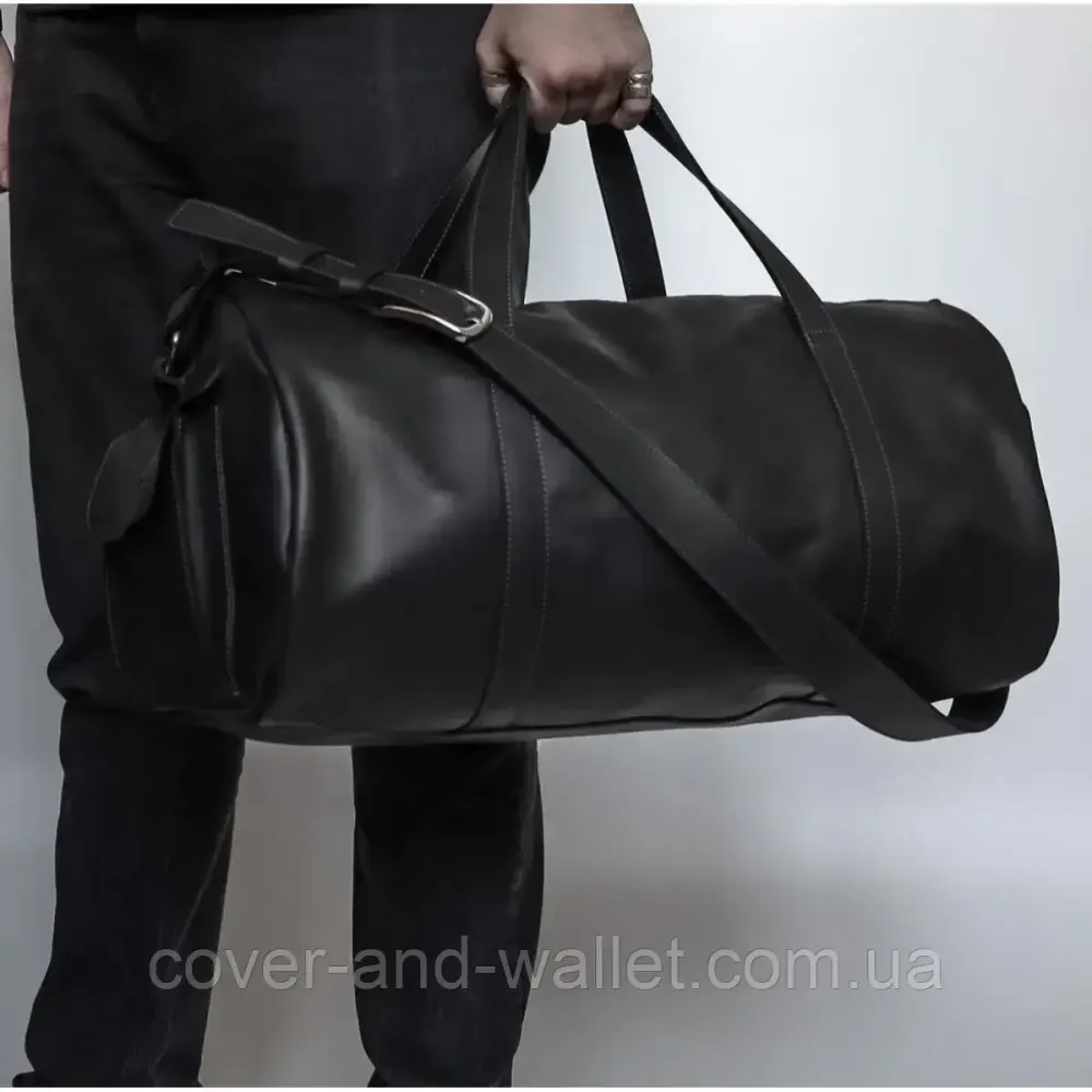 Большая спортивная дорожная сумка из натуральной кожи черного цвета (Баул) Grande Pelle 760110 Киев - изображение 10
