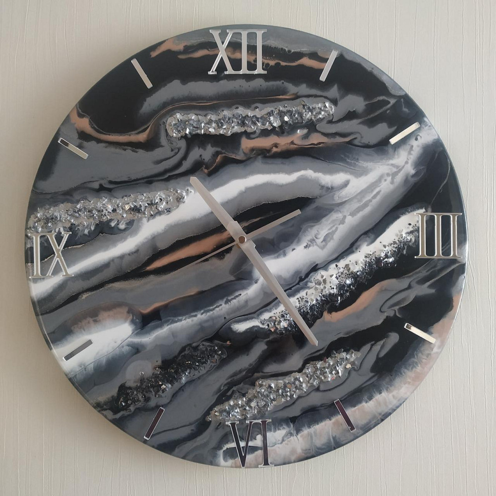 Часы настенные 40 см из эпоксидной смолы ручной работы Днепр - изображение 1