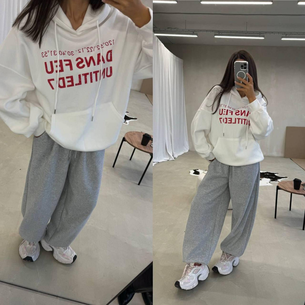 Стильный женский костюм худые+ джогеры трехнить на флис Одесса - изображение 1