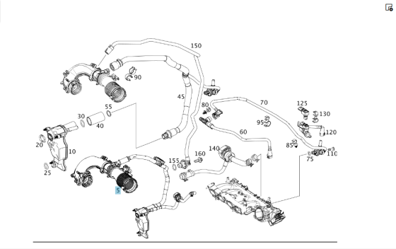 Mercedes-Benz  A2700900700 Впускний патрубок від турбіни на впускний колектор CLA C117 CLA Shooting Brake X117 GLA X156 A-class W176 B-class W242 B-cl Одесса