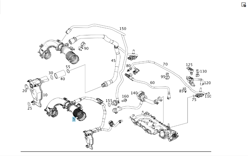 Mercedes-Benz  A2700900700 Впускний патрубок від турбіни на впускний колектор CLA C117 CLA Shooting Brake X117 GLA X156 A-class W176 B-class W242 B-cl Одесса - изображение 2