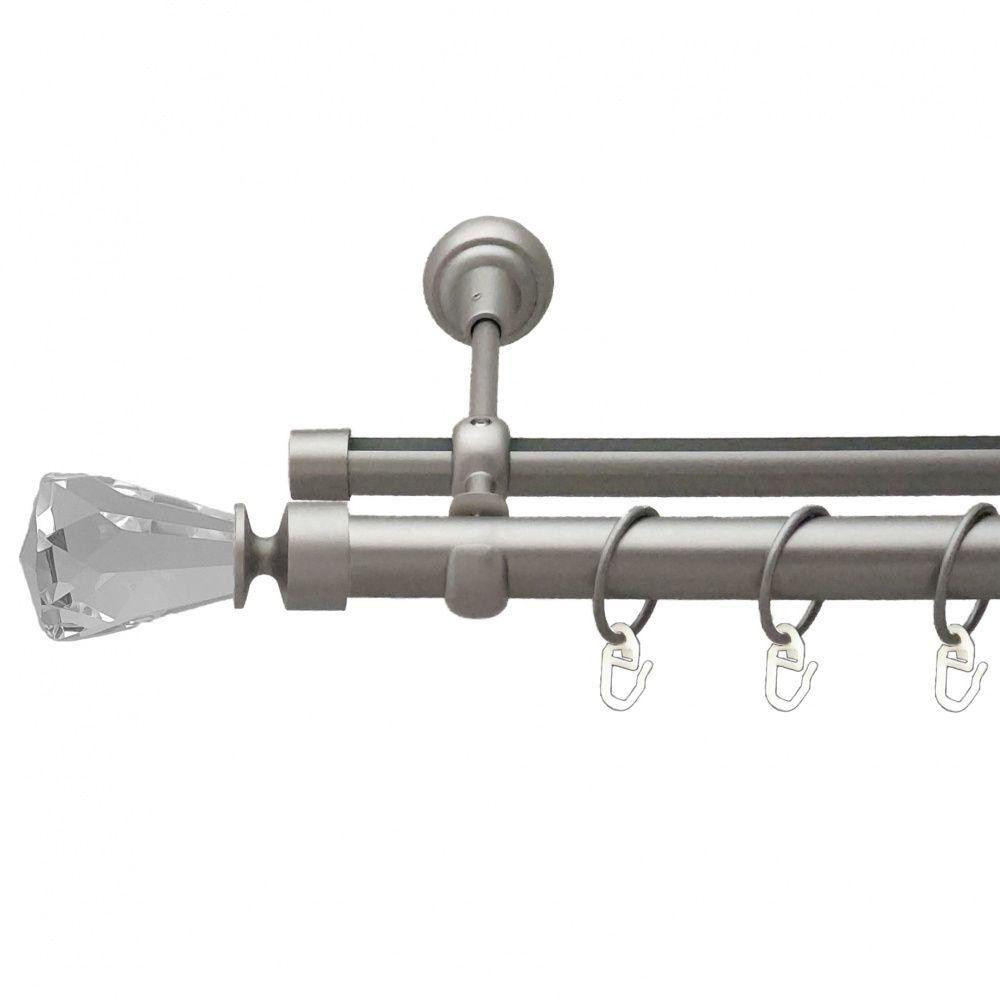 Карниз Orvit Лучетта металевий дворядний опозитний гладка \ профільна труба кільце металеве Сатин 25\19 мм 240 Львов - изображение 1