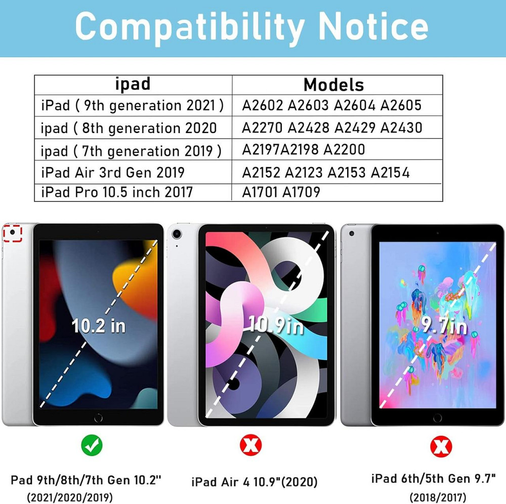 Чехол‑клавиатура для iPad 10.2″ (7/8/9 Gen, Air 3, Pro 10.5) Bluetooth беспроводная с держателем для Apple Киев - изображение 6