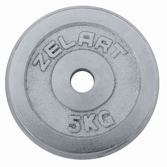 Блин (диск) хромированный 5 кг d-30мм Zelart-7786-5 Киев