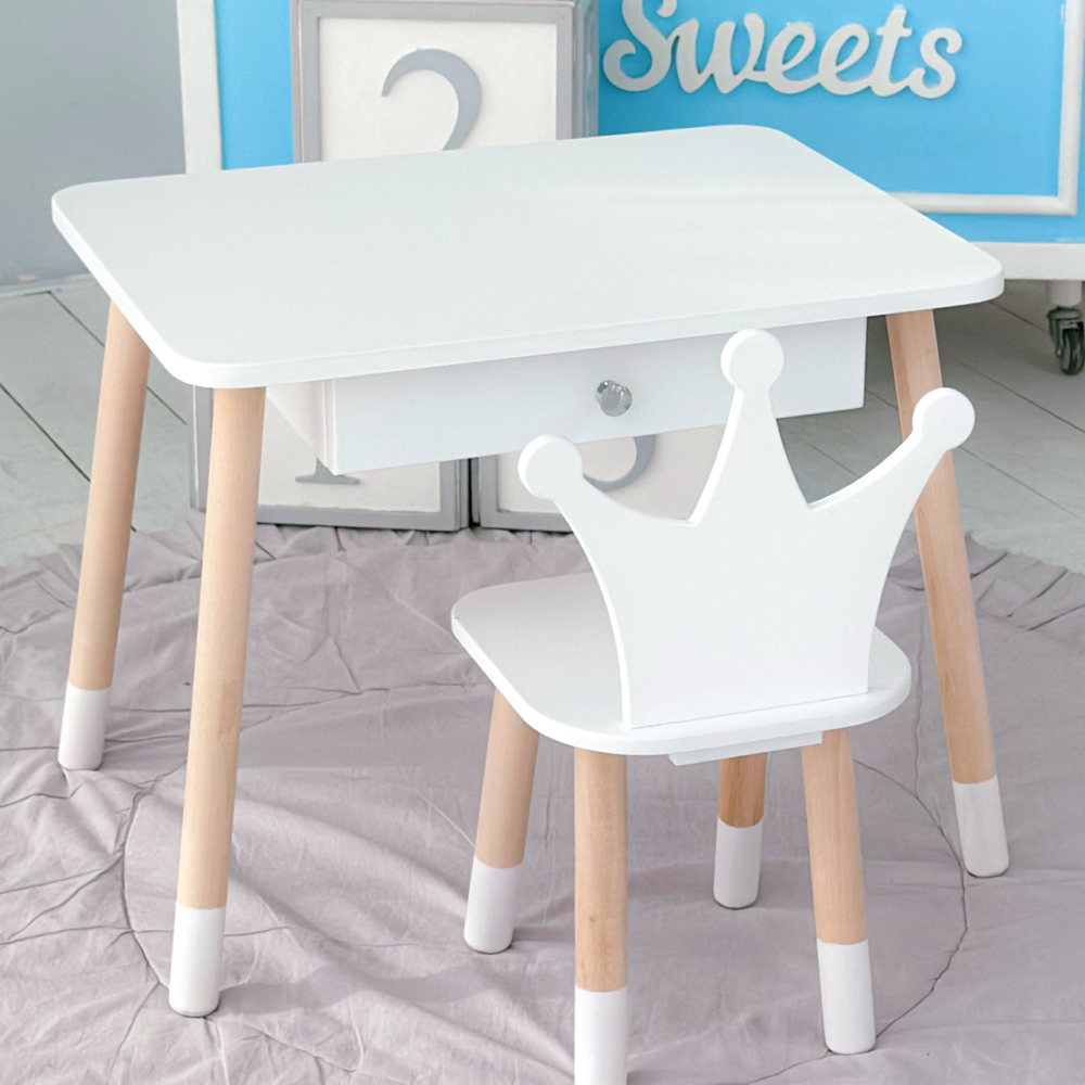 Детский столик с ящиком и стульчик, белый Киев - изображение 7