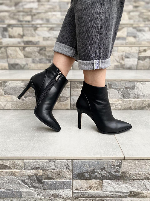 Nivelle Черевики жіночі NIVELLE чорні натуральна шкіра 38р. каблук 10см (5411/91-9535) Коломия - фото 3