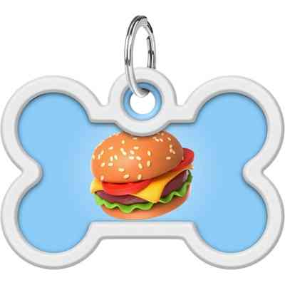 Адресник для животных WAUDOG Smart ID с QR паспортом "Гамбургер", кость 40х28 мм (231-4037) Винница