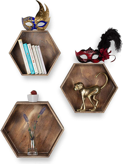 Набір настінних книжкових полиць "Алхімік" мокко Миколаїв - фото 4