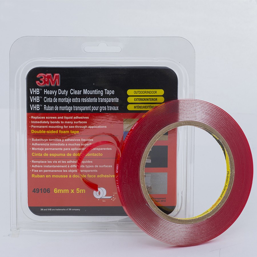 Скотч двосторонній монтажний 6мм х 5м 3M 4910F "Heavy Duty" прозорий, 49106 Київ - фото 1