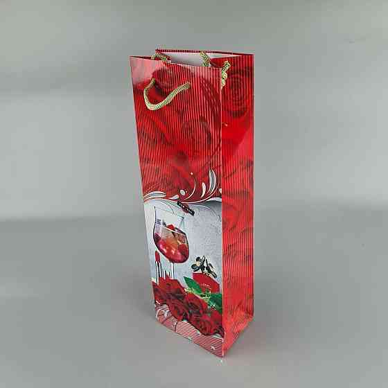 Пакет паперовий подарунковий під пляшку 12/9/36 (артBUT-01) (12 шт.) Харків