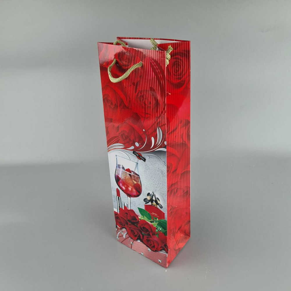 Пакет паперовий подарунковий під пляшку 12/9/36 (артBUT-01) (12 шт.) Харків - фото 3