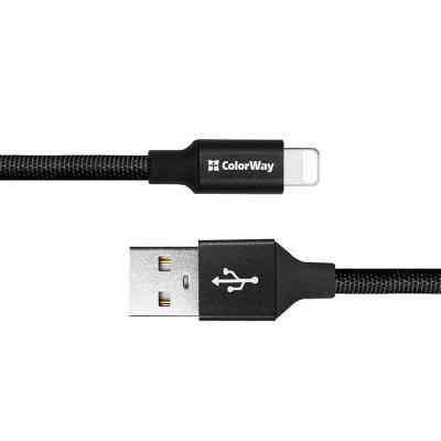 Дата кабель USB 2.0 AM to Lightning 0.25m black ColorWay (CW-CBUL048-BK) Вінниця
