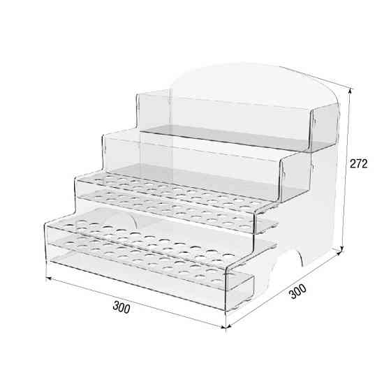 Підставка EKOSTAR для пробників і сашетів із акрила 300х300х272 Київ