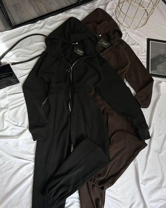 Женский теплый комбинезон на молнии с капюшоном из двухстороннего флиса Одесса - изображение 1